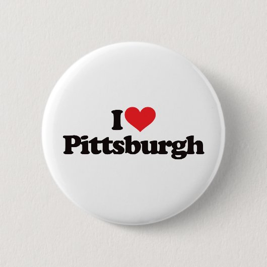 Badge Rond 5 Cm J'aime Pittsburgh (Devant)