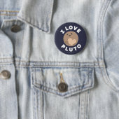Badge Rond 5 Cm J'aime Pluton (En situation)