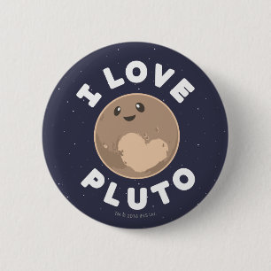 Badge Rond 5 Cm J'aime Pluton