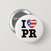 Badge Rond 5 Cm J'aime Porto Rico (Devant & derrière)