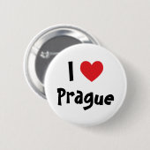Badge Rond 5 Cm J'aime Prague (Devant & derrière)