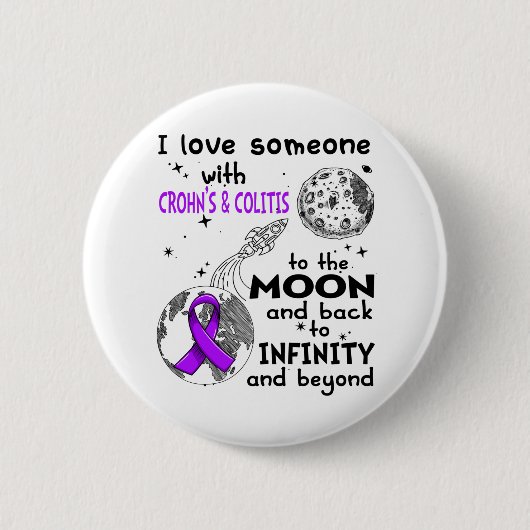 Badge Rond 5 Cm J'aime quelqu'un avec Crohn's & Colitis Sensibilis (Devant)