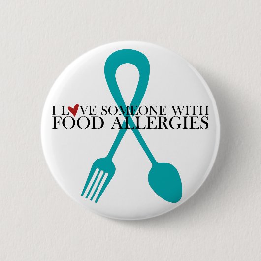 Badge Rond 5 Cm J'aime quelqu'un avec des allergies alimentaires (Devant)