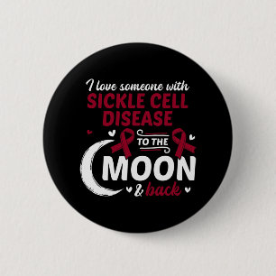 Badge Rond 5 Cm J'Aime Quelqu'Un Avec La Maladie De La Faucille