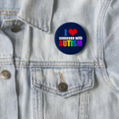 Badge Rond 5 Cm J'aime quelqu'un avec l'autisme (En situation)