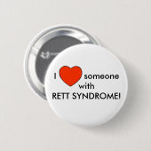 Badge Rond 5 Cm J'aime quelqu'un avec le SYNDROME de RETT ! (Devant & derrière)