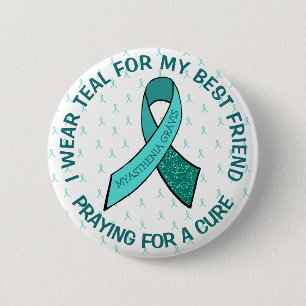 Badge Rond 5 Cm J'aime quelqu'un avec Myasthenia Bouton Gravis