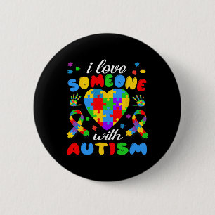 Badge Rond 5 Cm J'aime quelqu'un avec un vêtement de sensibilisati