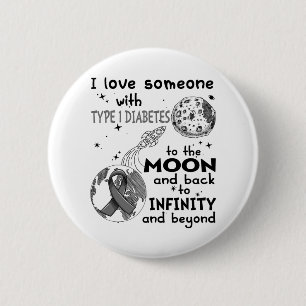 Badge Rond 5 Cm J'aime quelqu'un qui est sensibilisé au diabète