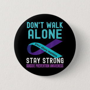 Badge Rond 5 Cm J'Aime Quelqu'Un Turquoise-violet Prévention Du Su