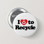 Badge Rond 5 Cm J'aime réutiliser le bouton (Devant & derrière)