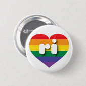 Badge Rond 5 Cm J'aime Rhode Island Gay pride Rainbow Heart (Devant & derrière)