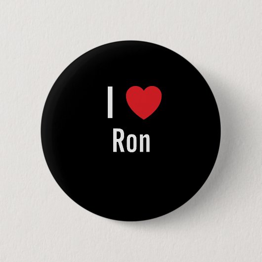 Badge Rond 5 Cm J'aime Ron (Devant)