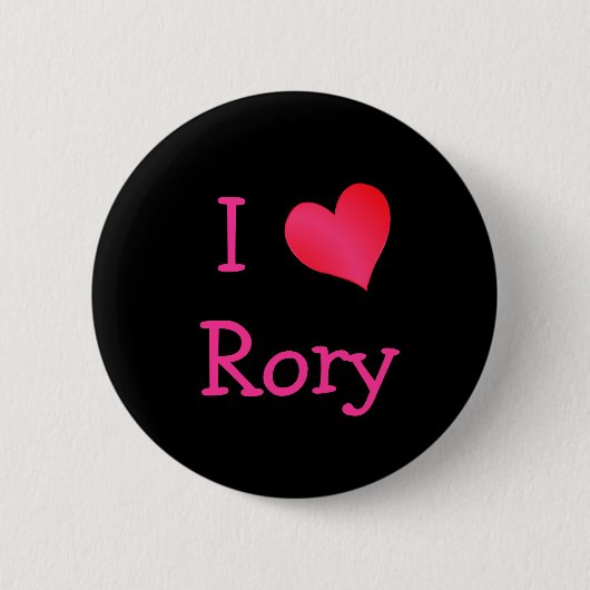 Badge Rond 5 Cm J'aime Rory (Devant)