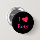 Badge Rond 5 Cm J'aime Rory (Devant & derrière)