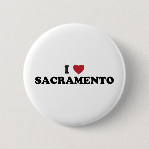 Badge Rond 5 Cm J'aime Sacramento la Californie