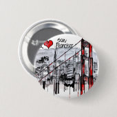 Badge Rond 5 Cm J'aime San Francisco (Devant & derrière)