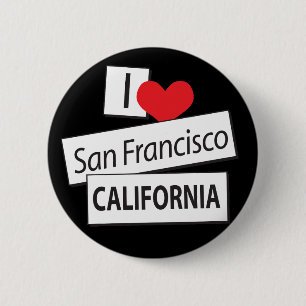 Badge Rond 5 Cm J'aime San Francisco la Californie