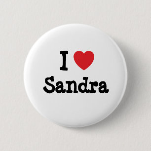 Badge Rond 5 Cm J'aime Sandra coeur T-shirt
