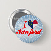Badge Rond 5 Cm J'aime Sanford, la Caroline du Nord (Devant & derrière)