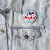 Badge Rond 5 Cm J'aime Sanford, la Caroline du Nord (En situation)
