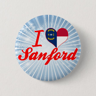 Badge Rond 5 Cm J'aime Sanford, la Caroline du Nord