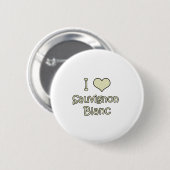 Badge Rond 5 Cm J'aime Sauvignon Blanc (Devant & derrière)