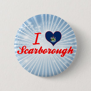 Badge Rond 5 Cm J'aime Scarborough, Maine