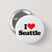 Badge Rond 5 Cm J'aime Seattle (Devant & derrière)