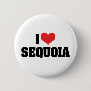 Badge Rond 5 Cm J'aime Sequoia