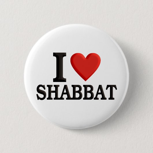 Badge Rond 5 Cm J'aime Shabbat (Devant)