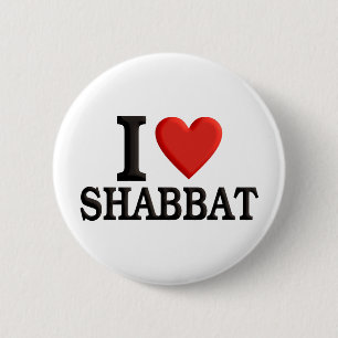 Badge Rond 5 Cm J'aime Shabbat