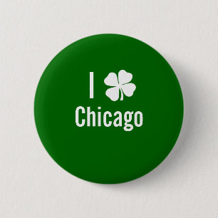 Badge Rond 5 Cm J'aime (shamrock) le Jour de la Saint Patrick de