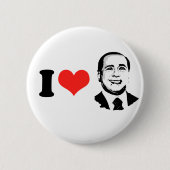 Badge Rond 5 Cm J'aime Silvio Berlusconi (Devant)