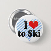 Badge Rond 5 Cm J'aime skier (Devant & derrière)