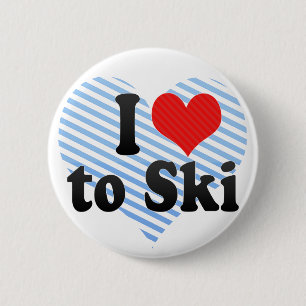 Badge Rond 5 Cm J'aime skier