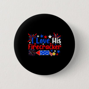 Badge Rond 5 Cm J'Aime Son Pirate Drôle 4 juillet Feu D'Artifice