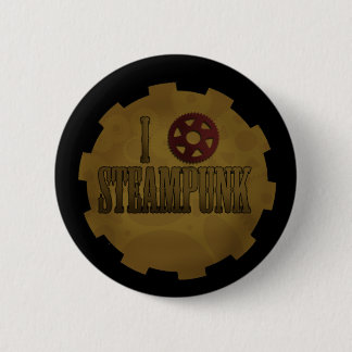 Badge Rond 5 Cm J'aime Steampunk
