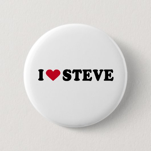BADGE ROND 5 CM J'AIME STEVE (Devant)