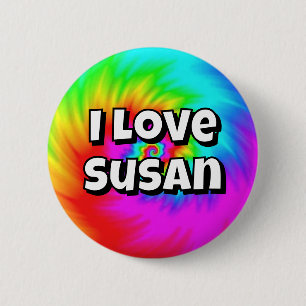 Badge Rond 5 Cm J'aime Susan ( vous pouvez changer les mots )