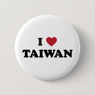 Badge Rond 5 Cm J'aime Taïwan