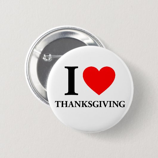 Badge Rond 5 Cm J'Aime Thanksgiving (Devant & derrière)
