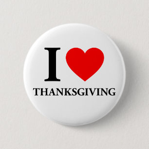 Badge Rond 5 Cm J'Aime Thanksgiving