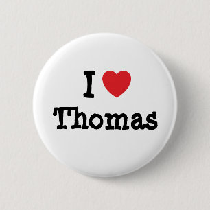 Badge Rond 5 Cm J'aime Thomas coeur personnalisé