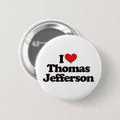 Badge Rond 5 Cm J'aime Thomas Jefferson (Devant & derrière)