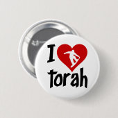 Badge Rond 5 Cm J'aime Torah (Devant & derrière)