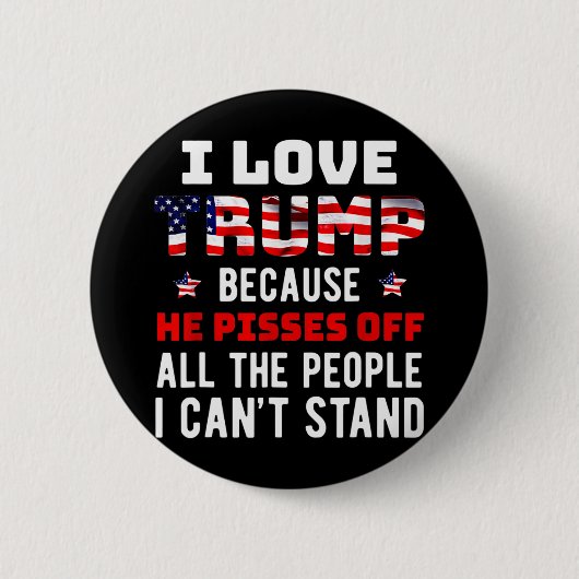 Badge Rond 5 Cm J'Aime Trump Parce Qu'Il Empêche Ceux Que Je Ne Pe (Devant)