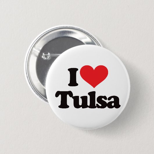 Badge Rond 5 Cm J'aime Tulsa (Devant & derrière)