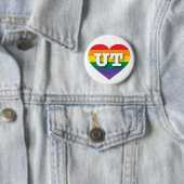 Badge Rond 5 Cm J'aime Utah Gay pride Rainbow Heart (En situation)