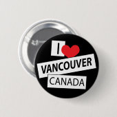 Badge Rond 5 Cm J'aime Vancouver Canada (Devant & derrière)